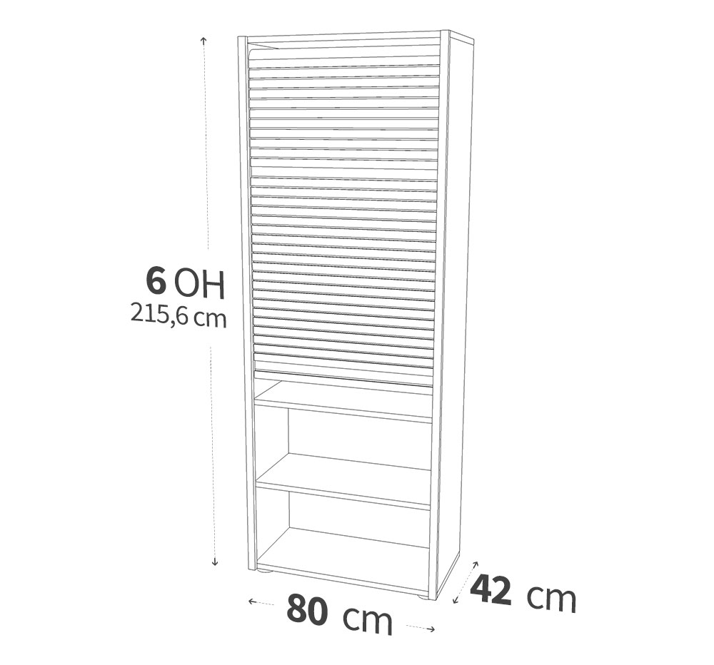 Maße des Schranks mit 6 Ordnerhöhen