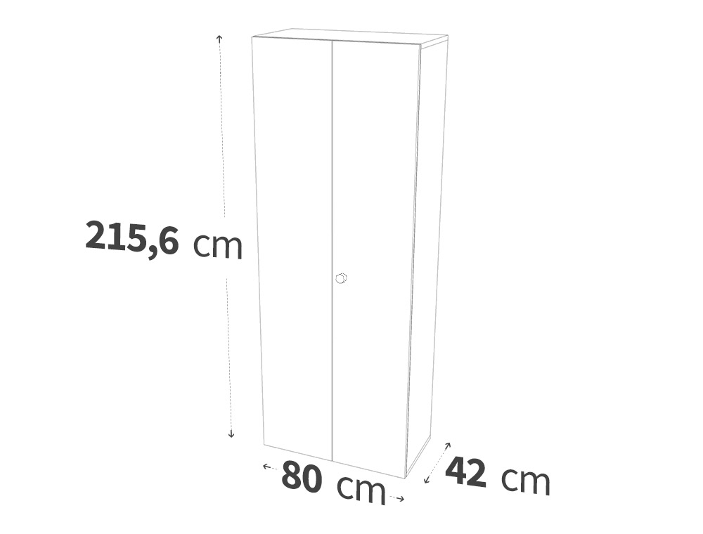 Maße der Variante 6OH Schrank