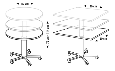 Säulenhubtisch Abmaße